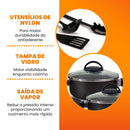 Jogo de Panelas Antiaderente 9 Peças - Preto