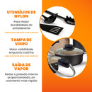 Jogo de Panelas Antiaderente 9 Peças - Preto com Bege