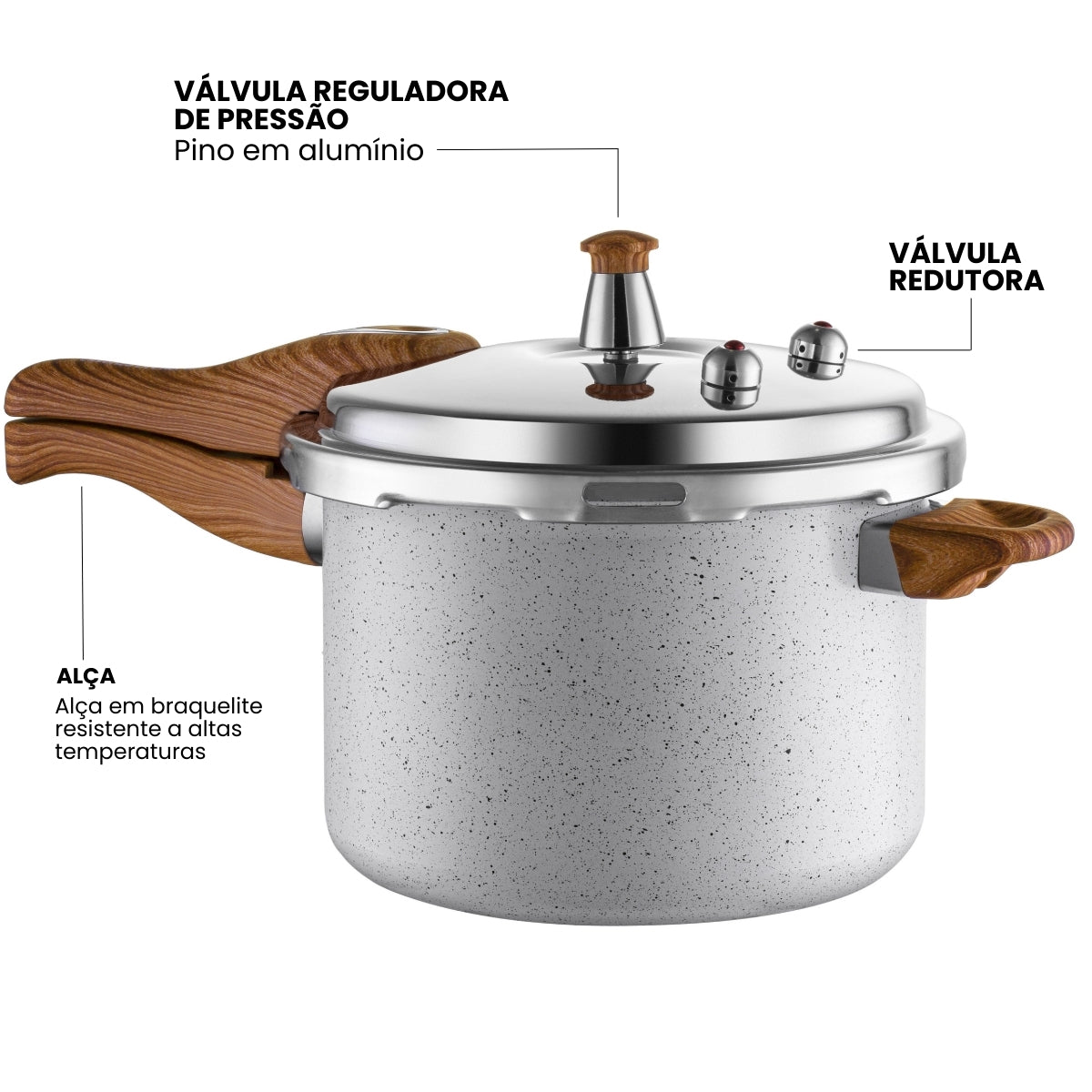 Panela de Pressão | 4,2L Fechamento Externo | Cerâmica Fava | Essenza Di Chef