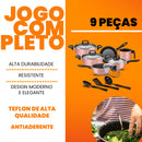 Jogo de Panelas Antiaderente 9 Peças - Rosé