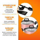 Jogo de Panelas Antiaderente 9 Peças - Rosé