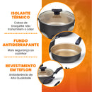 Jogo de Panelas Antiaderente 10 Peças - Preto com Bege