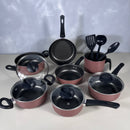 Jogo de Panelas Antiaderente 10 Peças - Rosé