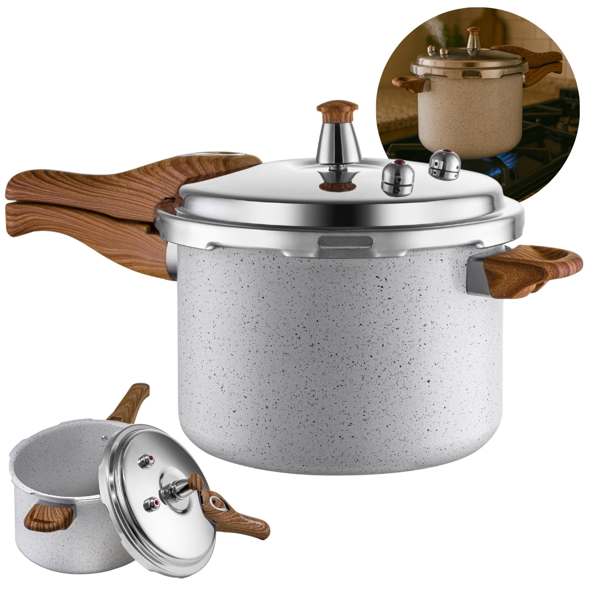 Panela de Pressão | 4,2L Fechamento Externo | Cerâmica Fava | Essenza Di Chef