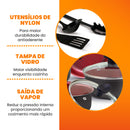 Jogo de Panelas Antiaderente 9 Peças - Preto com Cereja