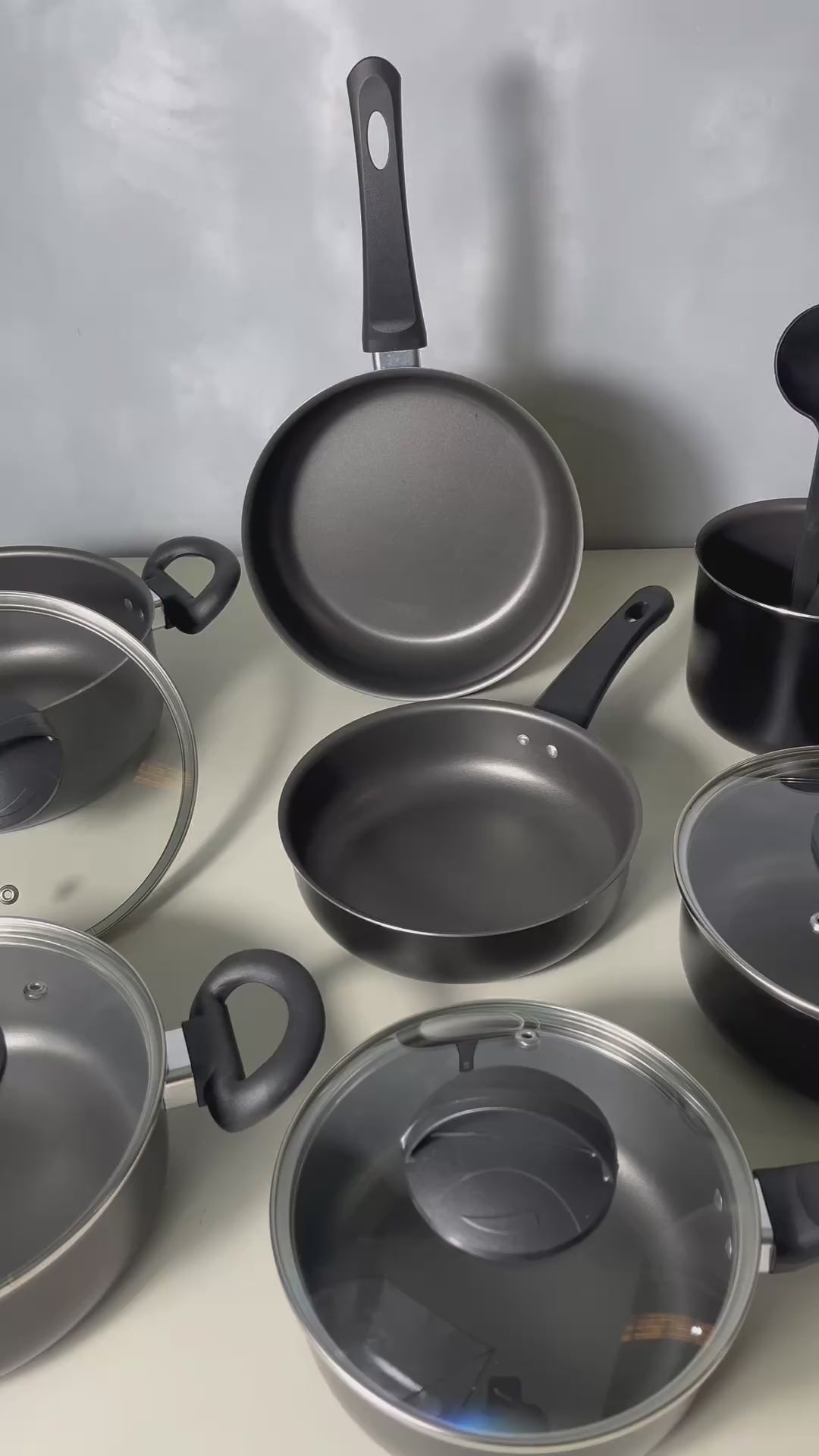 Jogo de Panelas Antiaderente 10 Peças - Preto