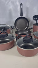 Jogo de Panelas Antiaderente 10 Peças - Rosé