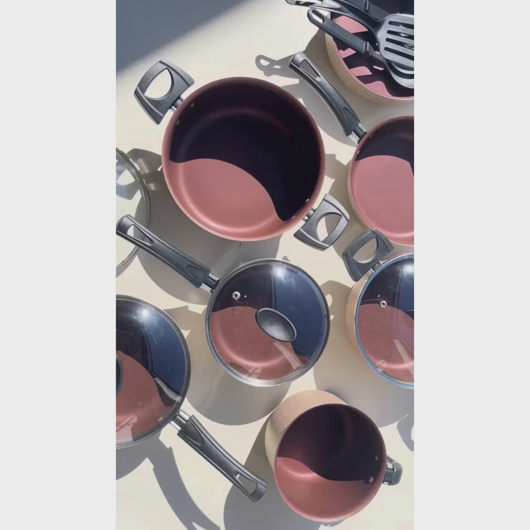 Jogo de Panelas Antiaderente 10 Peças - Linha Coffee - Cappuccino