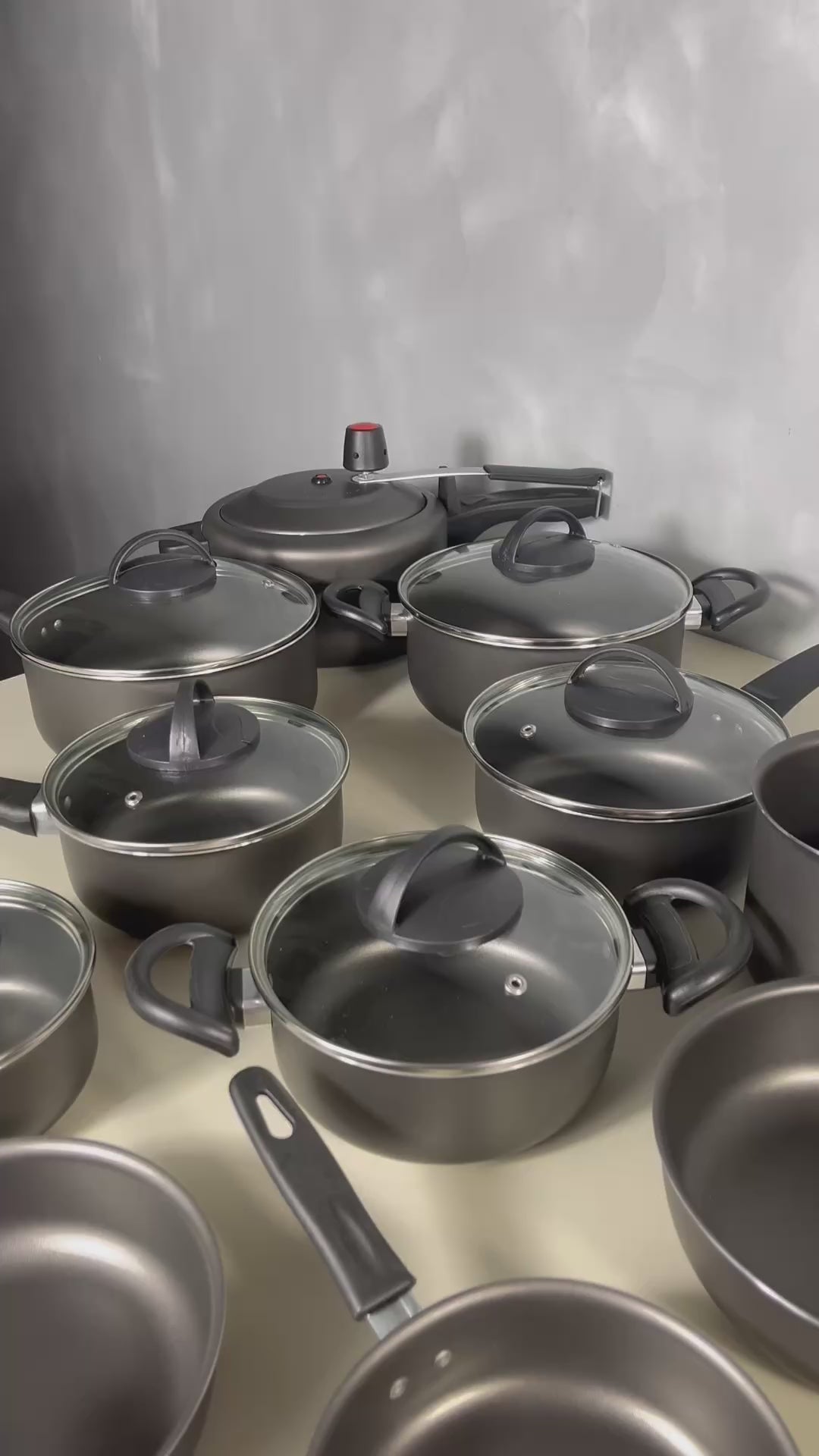 Conjunto De Panelas Antiaderente 17 Peças  - Preto